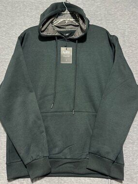Mack Russo Men’s L Dk. Charcoal Pullover Fleece Hoodie Drawstring Pouch Pocket